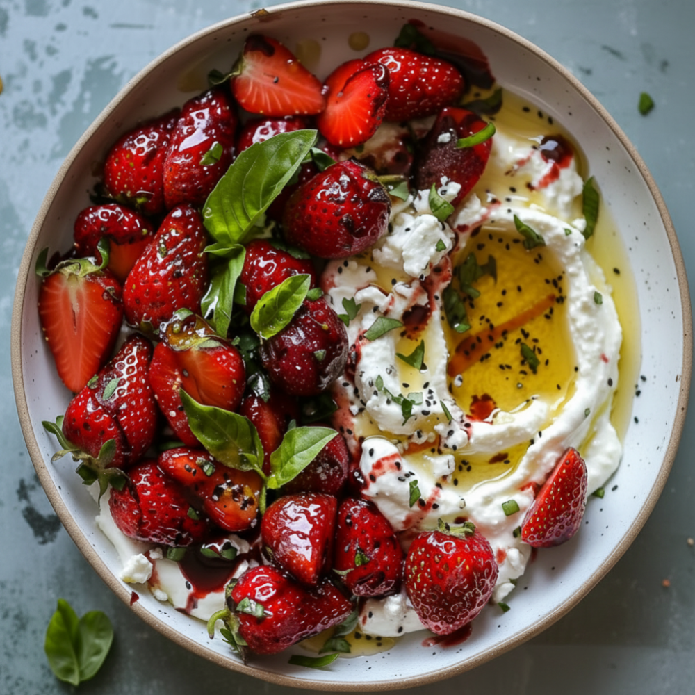 Creamy Whipped Feta with Baked Strawberries: Easy Appetizer