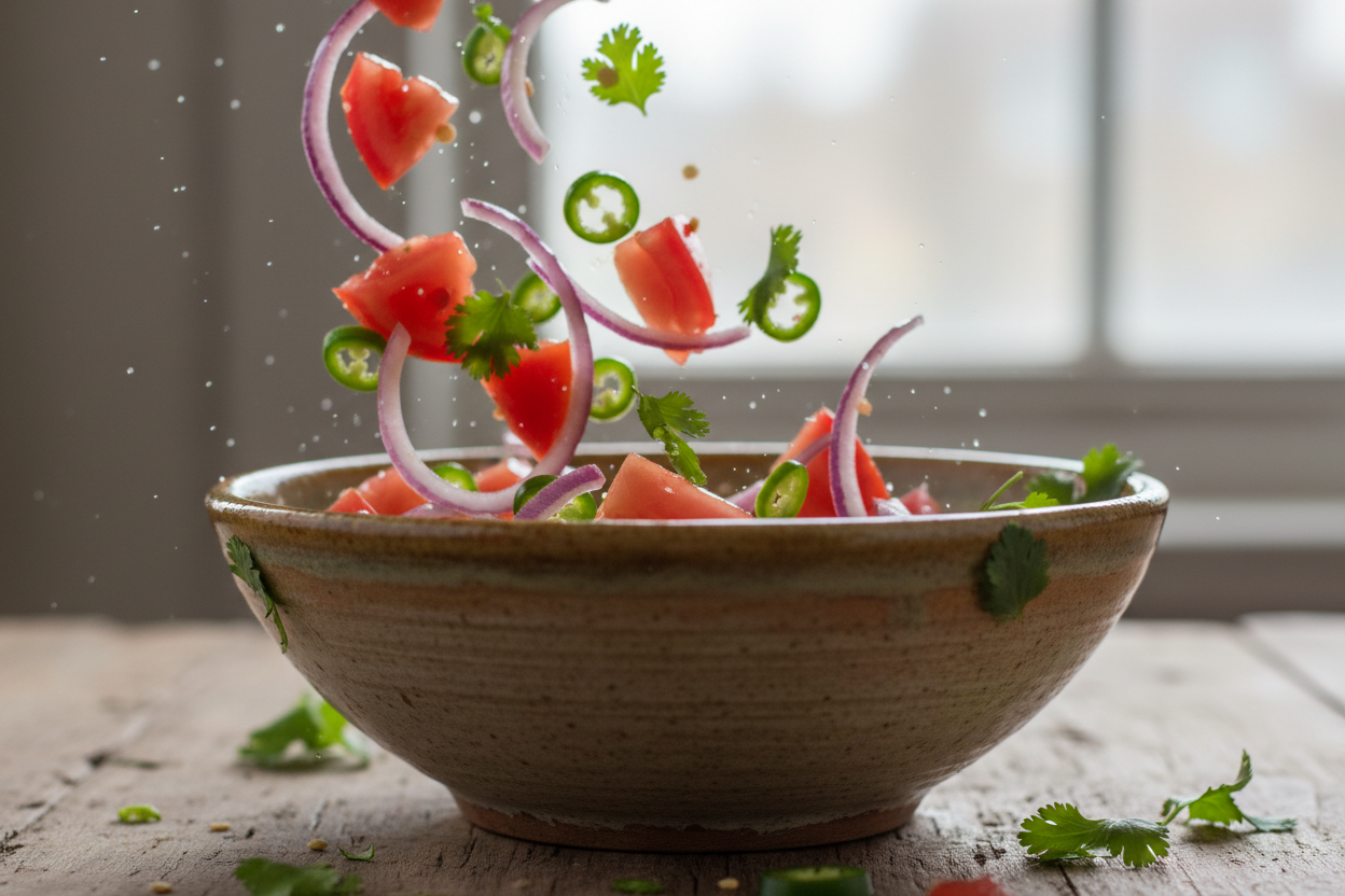 Fresh & Easy Homemade Pico de Gallo (Chopped Tomato Dip) 3 Basic Simple Chunky Salsa preparation step 2