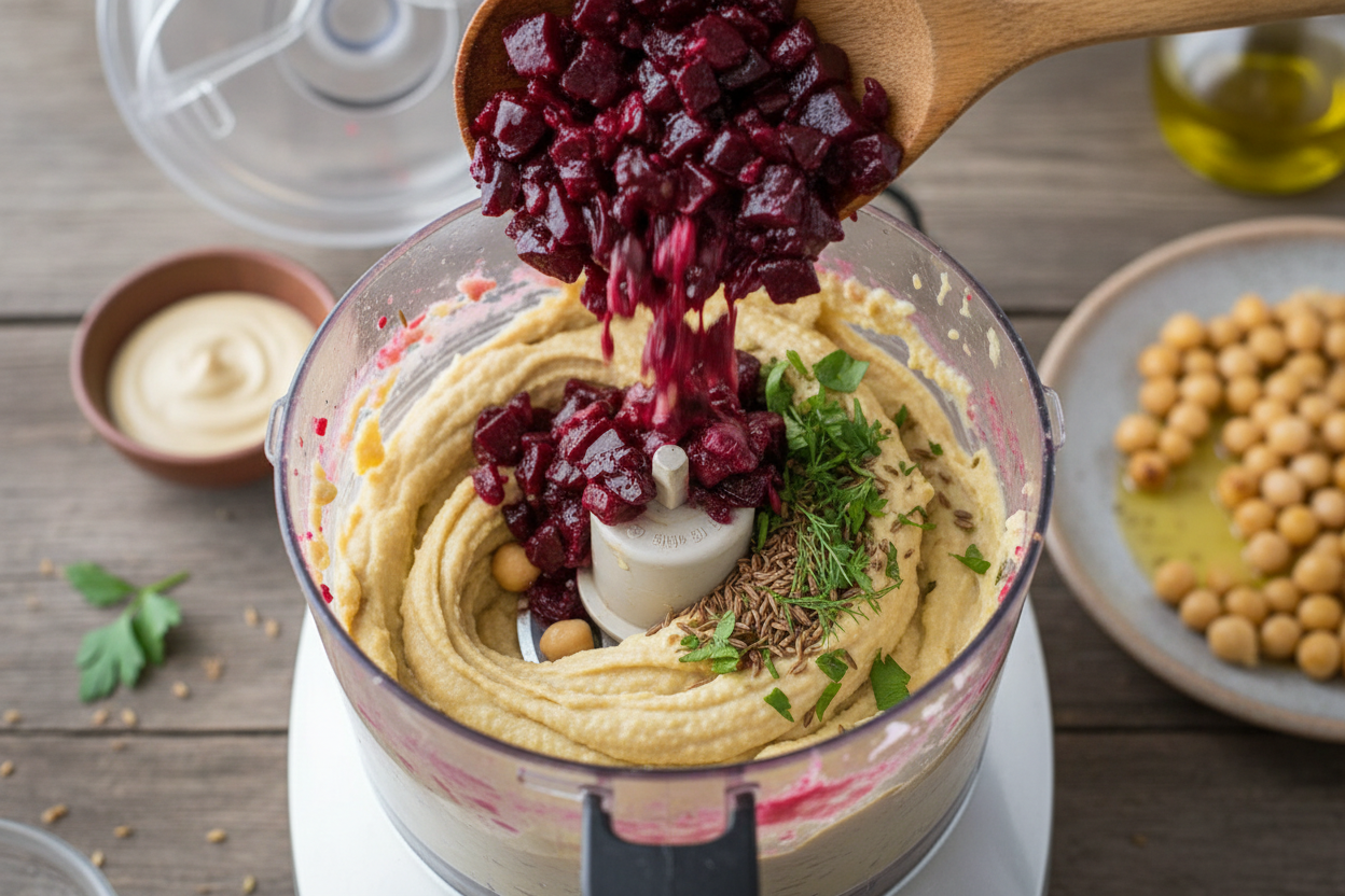 Beet Hummus Recipe preparation step 1