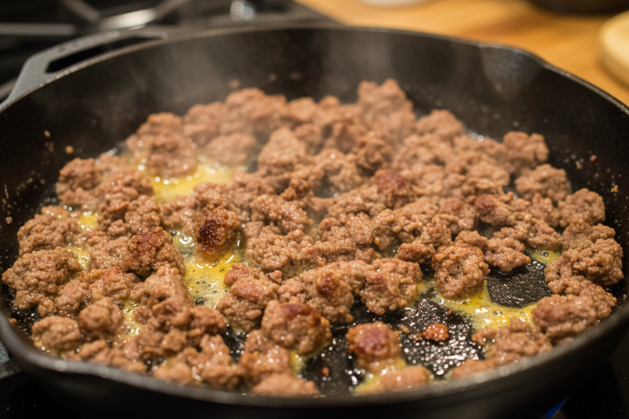 Cheesy Biscuits and Beef Gravy Casserole Recipe 2 Biscuits and Beef Gravy Breakfast Casserole preparation step 1