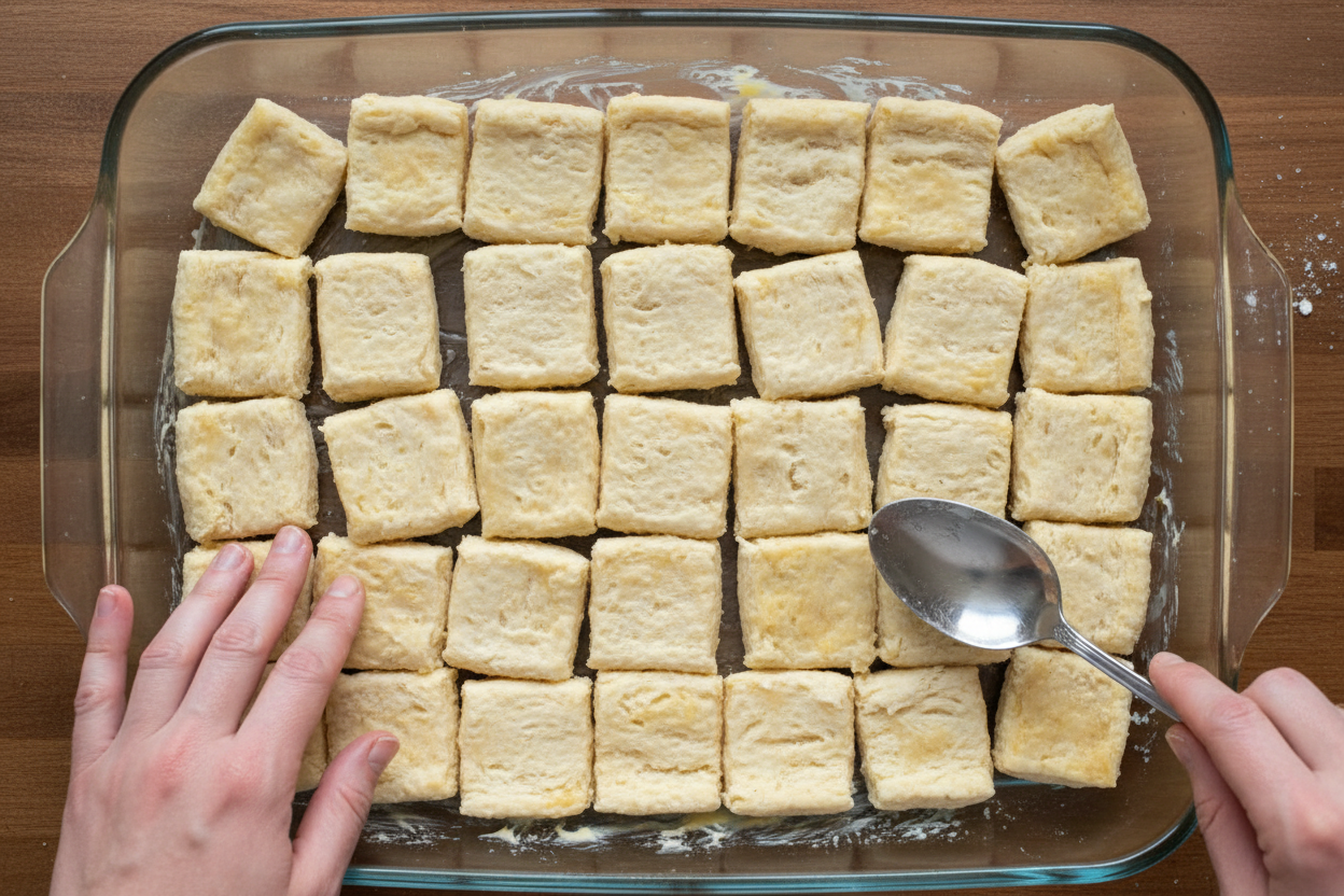 Hearty Biscuits and Beef Gravy Casserole Recipe 2 Biscuits and Beef Gravy Breakfast Casserole preparation step 1