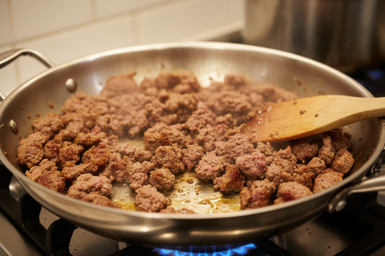 Hearty Biscuits and Beef Gravy Casserole Recipe 3 Biscuits and Beef Gravy Breakfast Casserole preparation step 2