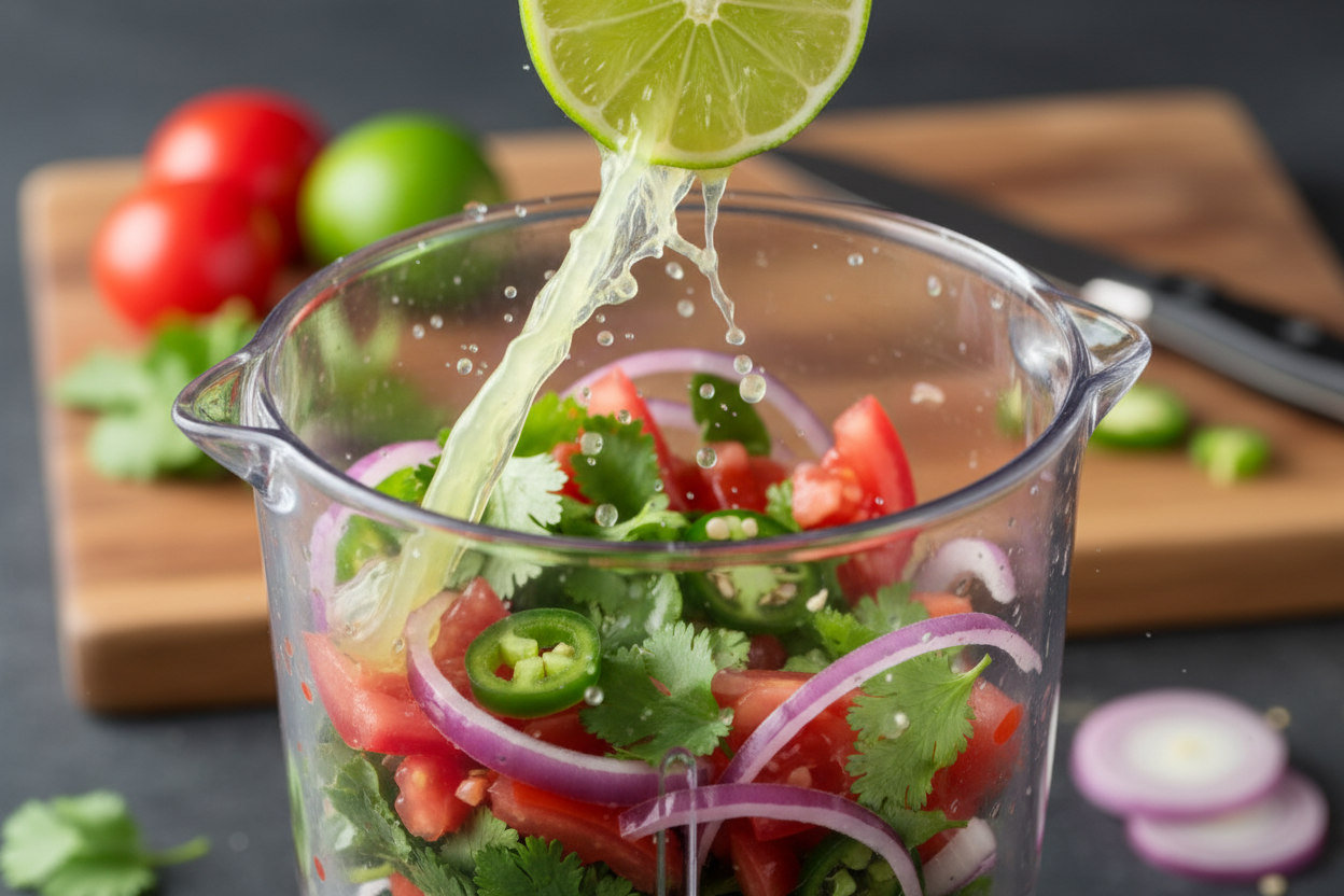 5-Minute Quick Homemade Salsa (Restaurant-Style!) 3 Blender Salsa preparation step 2