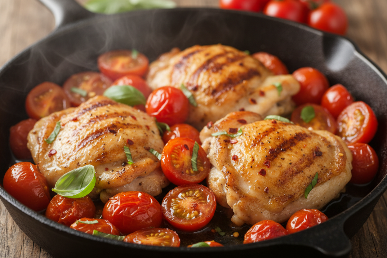 Easy Chicken Pesto Pasta Recipe with Cherry Tomatoes 3 Chicken Pesto Pasta preparation step 2