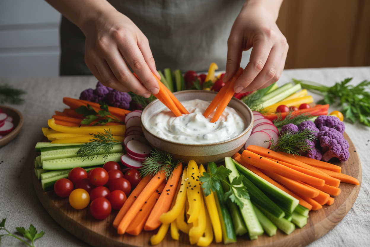 Fresh Raw Vegetable Board: The Perfect Party Appetizer 2 Crudités Platter preparation step 1