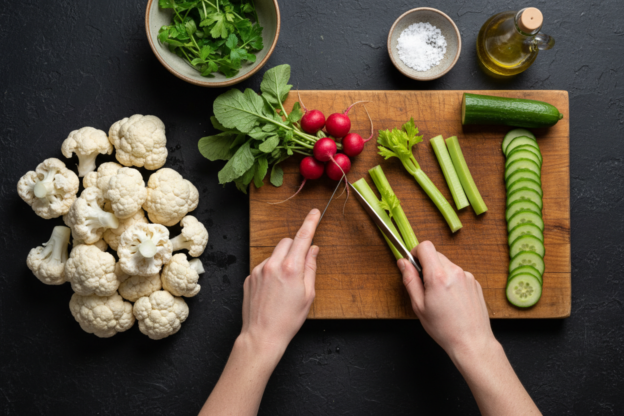 Fresh Raw Vegetable Board: The Perfect Party Appetizer 3 Crudités Platter preparation step 2