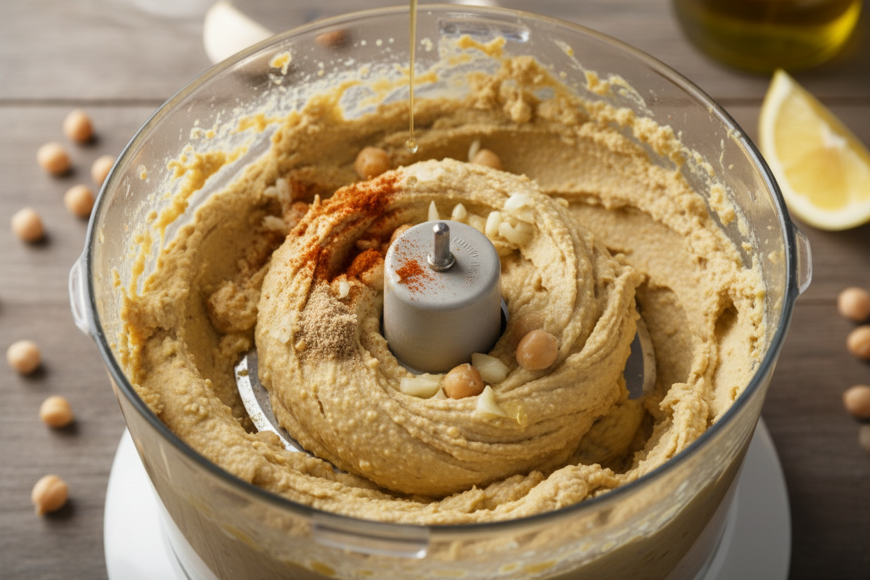 Deliciously Easy Hummus without Tahini (5-Minute Recipe) 2 Easy Hummus without Tahini preparation step 1