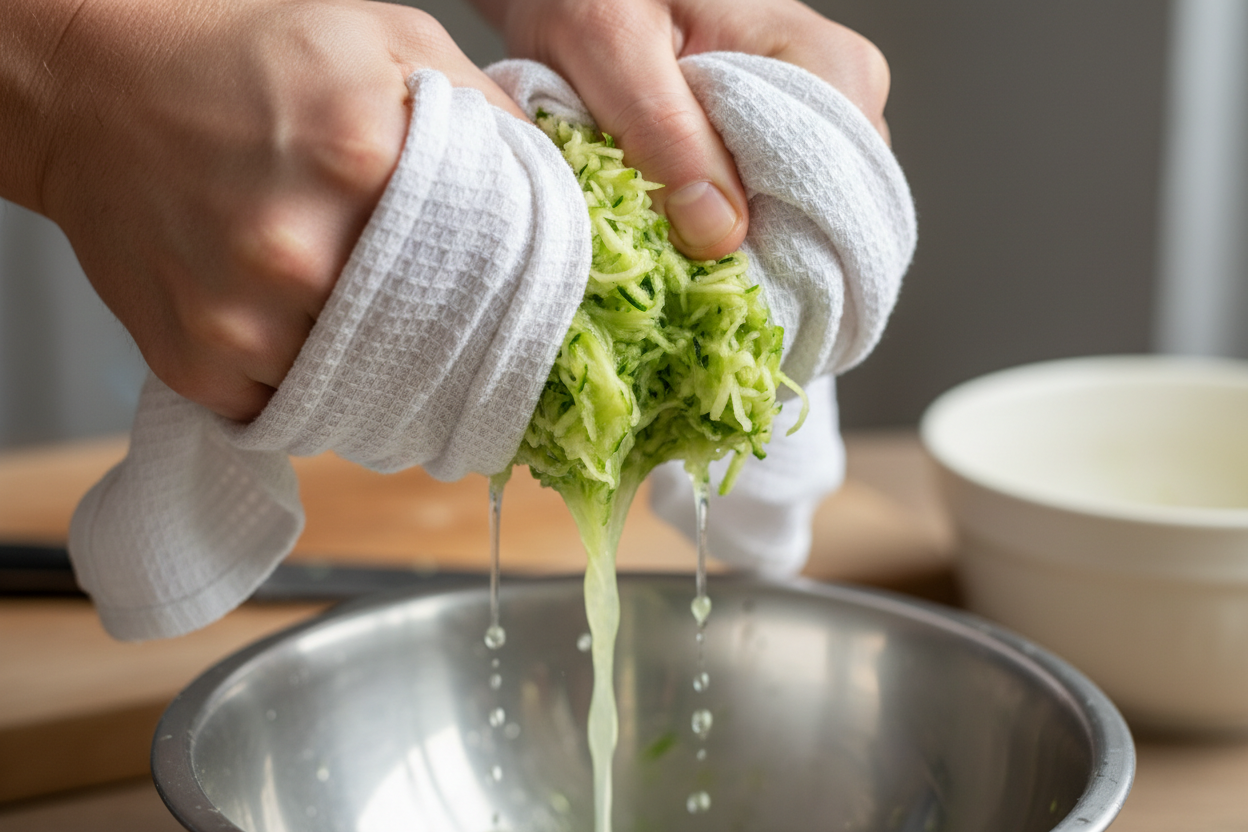 Easy Italian Keto Low Carb Zucchini Fritters preparation step 1