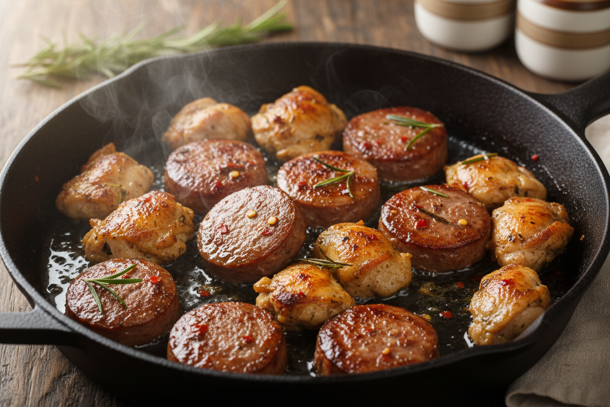 30-Minute One Pot Jambalaya with Beef Sausage & Shrimp 2 Easy One Pot Jambalaya preparation step 1