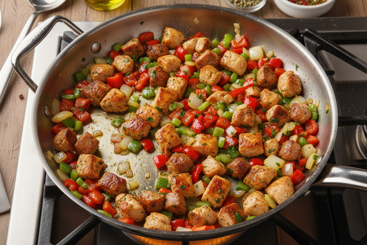 30-Minute One Pot Jambalaya with Beef Sausage & Shrimp 3 Easy One Pot Jambalaya preparation step 2