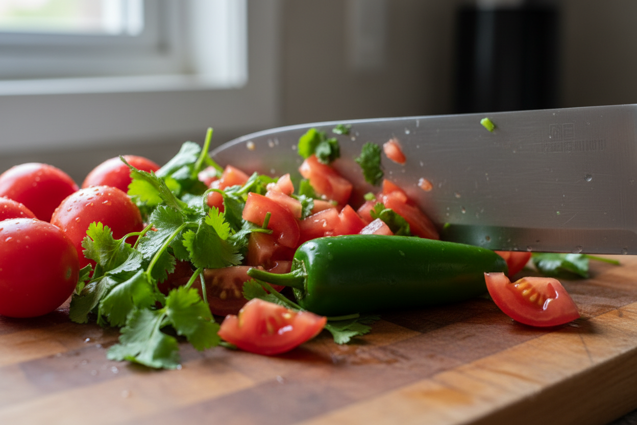 5-Minute Fresh Tomato Salsa: Easy Homemade Recipe 2 Homemade Salsa Recipe with Fresh Tomatoes preparation step 1