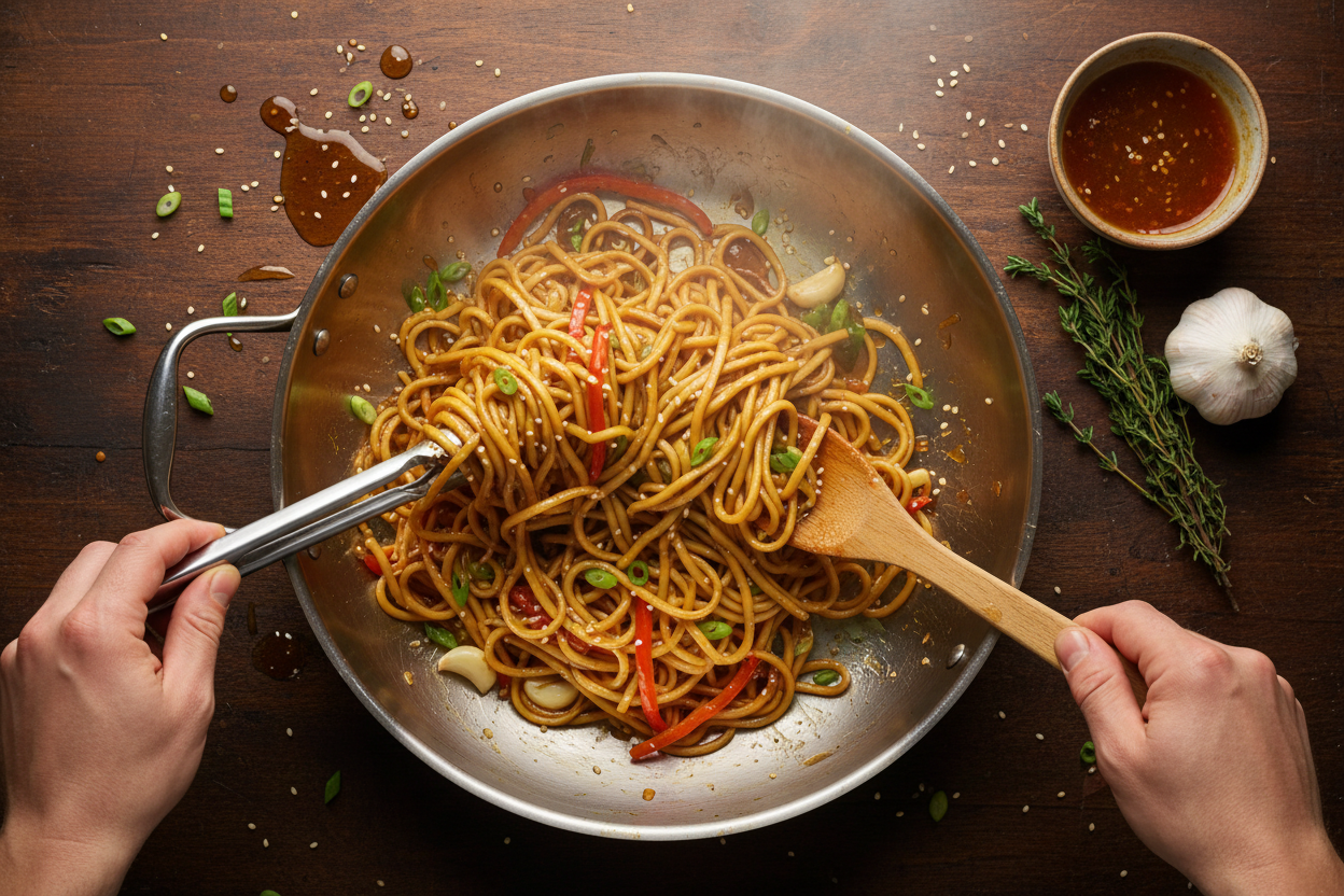 Quick Sweet and Savory Chicken Stir-Fry Noodles (Ready in 20 Minutes) 3 Honey Garlic Chicken Noodles preparation step 2