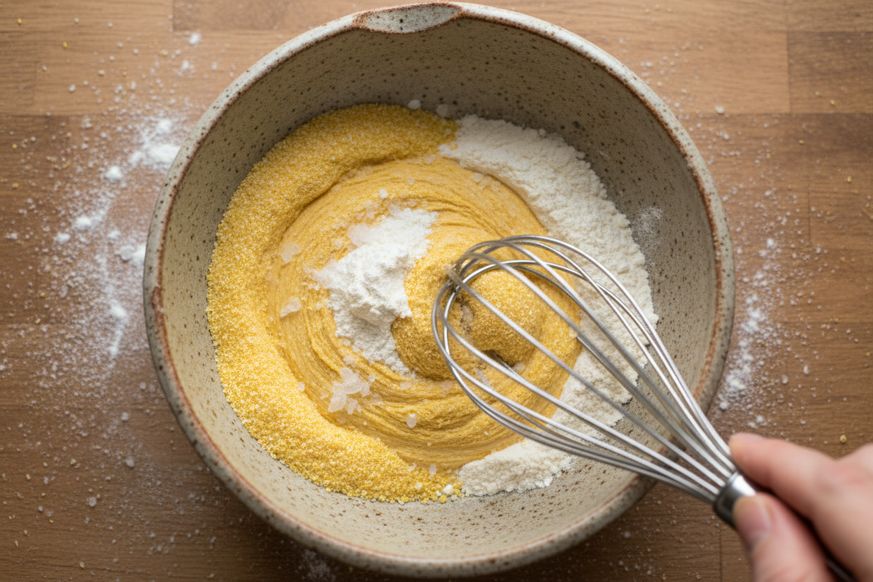 Sweet & Savory Sourdough Discard Cornbread Recipe 2 Honey Sourdough Cornbread preparation step 1