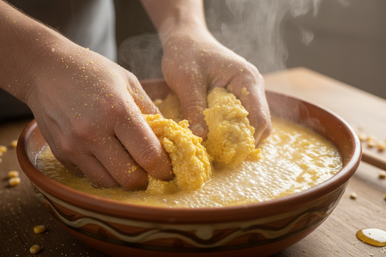 Hot Water Cornbread preparation step 1