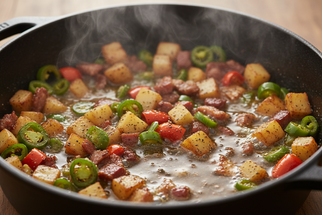 Creamy Jalapeño Popper Soup with Crispy Beef 2 Jalapeño Popper Soup preparation step 1