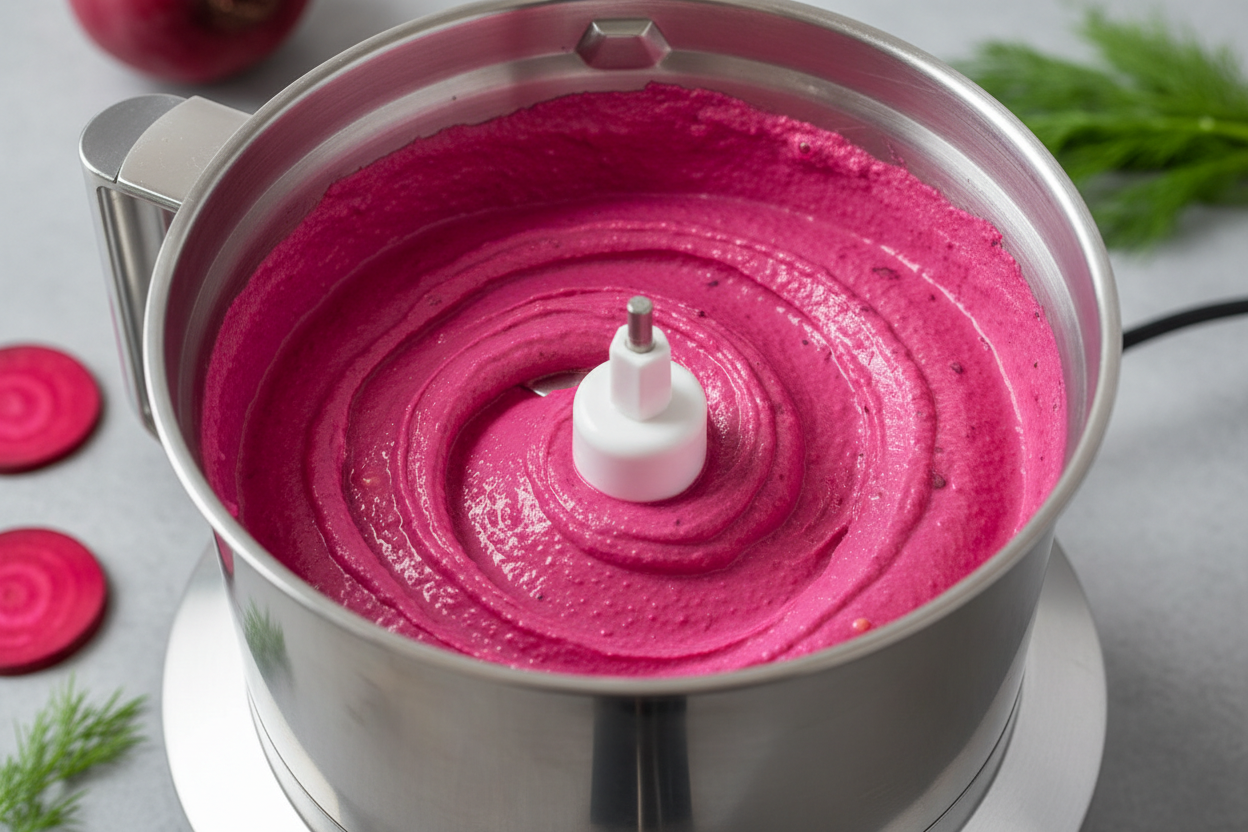 My Favorite Healthy Beetroot Hummus preparation step 2