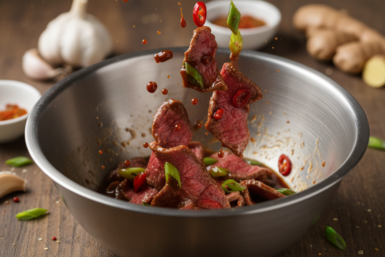 Classic Pepper Steak Recipe: Quick Beef & Bell Pepper Stir-Fry 2 Pepper Steak with Bell Peppers and Onion preparation step 1