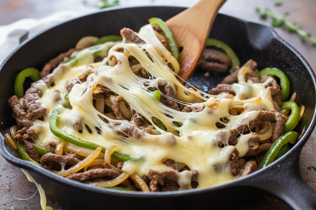 Philly Cheesesteak Sandwich preparation step 2