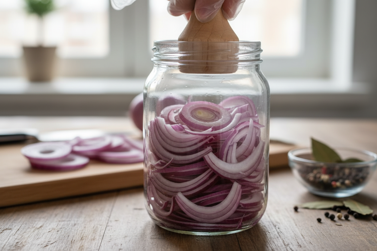 Pickled Red Onions preparation step 1