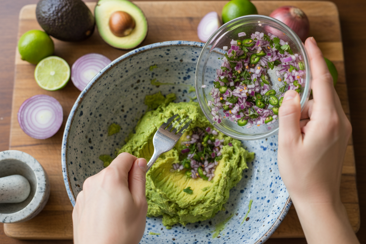 The Best Restaurant-Worthy Guacamole Recipe (Secret Ingredient) 2 Restaurant-Worthy Guacamole preparation step 1