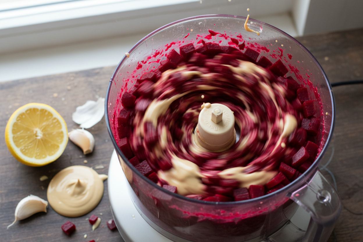 Roasted Beet Hummus Recipe preparation step 1