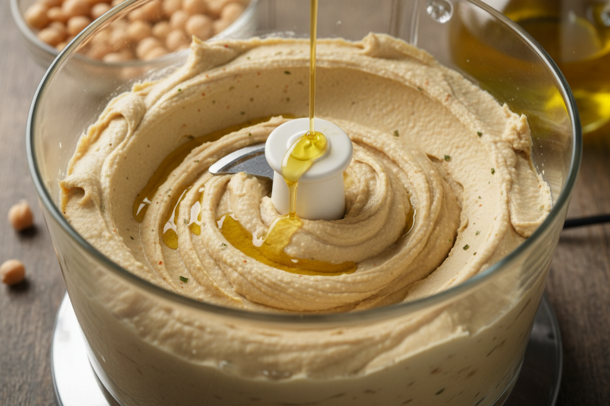 Quick & Creamy Roasted Red Pepper Hummus Recipe 3 Roasted Red Pepper Hummus preparation step 2