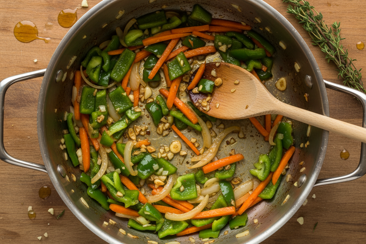 Easy One-Pot Beef, Chicken & Shrimp Jambalaya 3 Stovetop Jambalaya preparation step 2