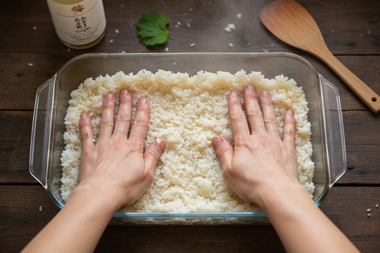 Viral Baked Sushi Casserole Recipe (Crab & Salmon) 2 Sushi Bake (Viral Tiktok Trend) preparation step 1