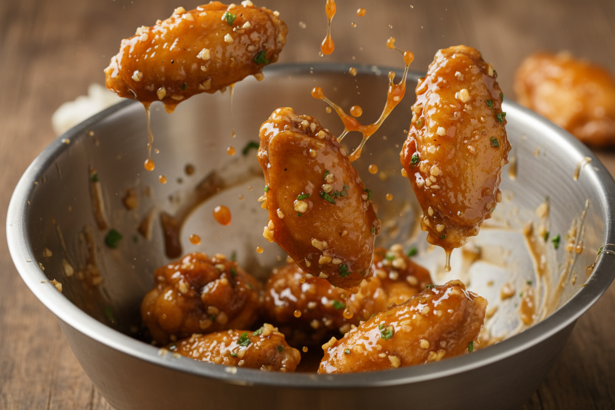 Crispy Sweet and Savory Glazed Wings (Baked or Air Fried) 2 Sweet Honey Garlic Chicken Wings preparation step 1