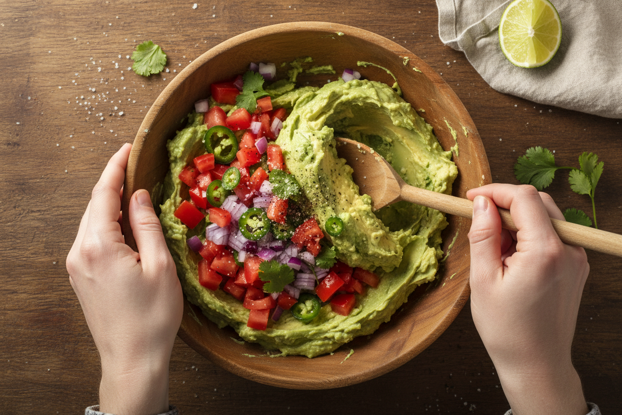 Authentic Homemade Guacamole Recipe (Quick & Easy) 3 The BEST Guacamole preparation step 2