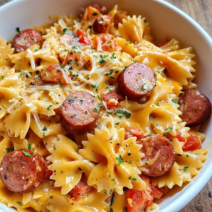 Creamy Beef Sausage Farfalle Recipe (30-Minute Dinner)