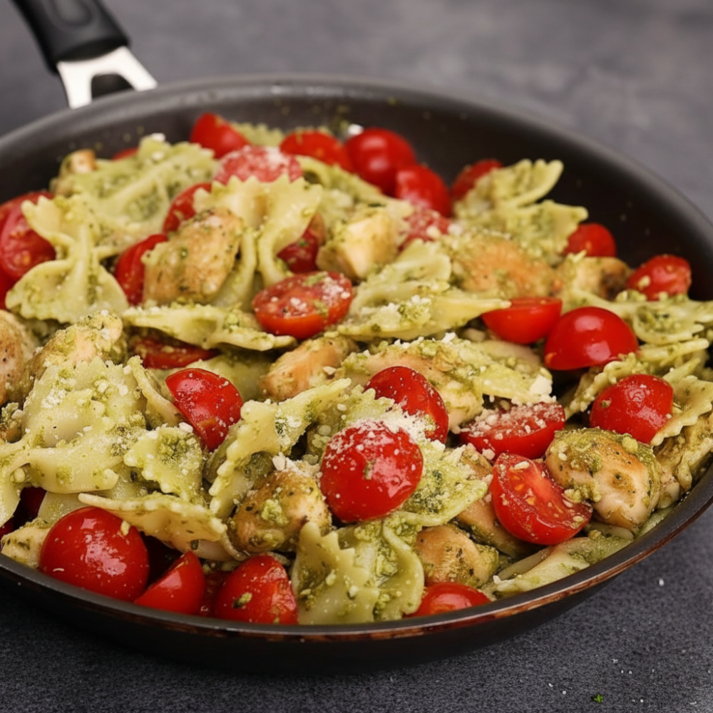 Easy Chicken Pesto Pasta Recipe with Cherry Tomatoes 1 Easy Chicken Pesto Pasta Recipe with Cherry Tomatoes
