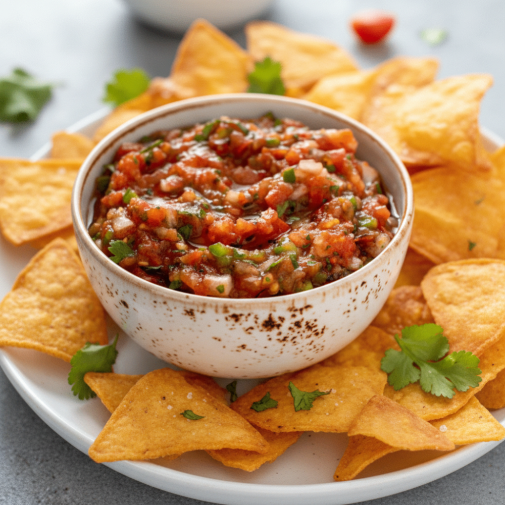 Fresh Authentic Mexican-Style Tomato Dip Recipe with Chips 1 Fresh Authentic Mexican-Style Tomato Dip Recipe with Chips