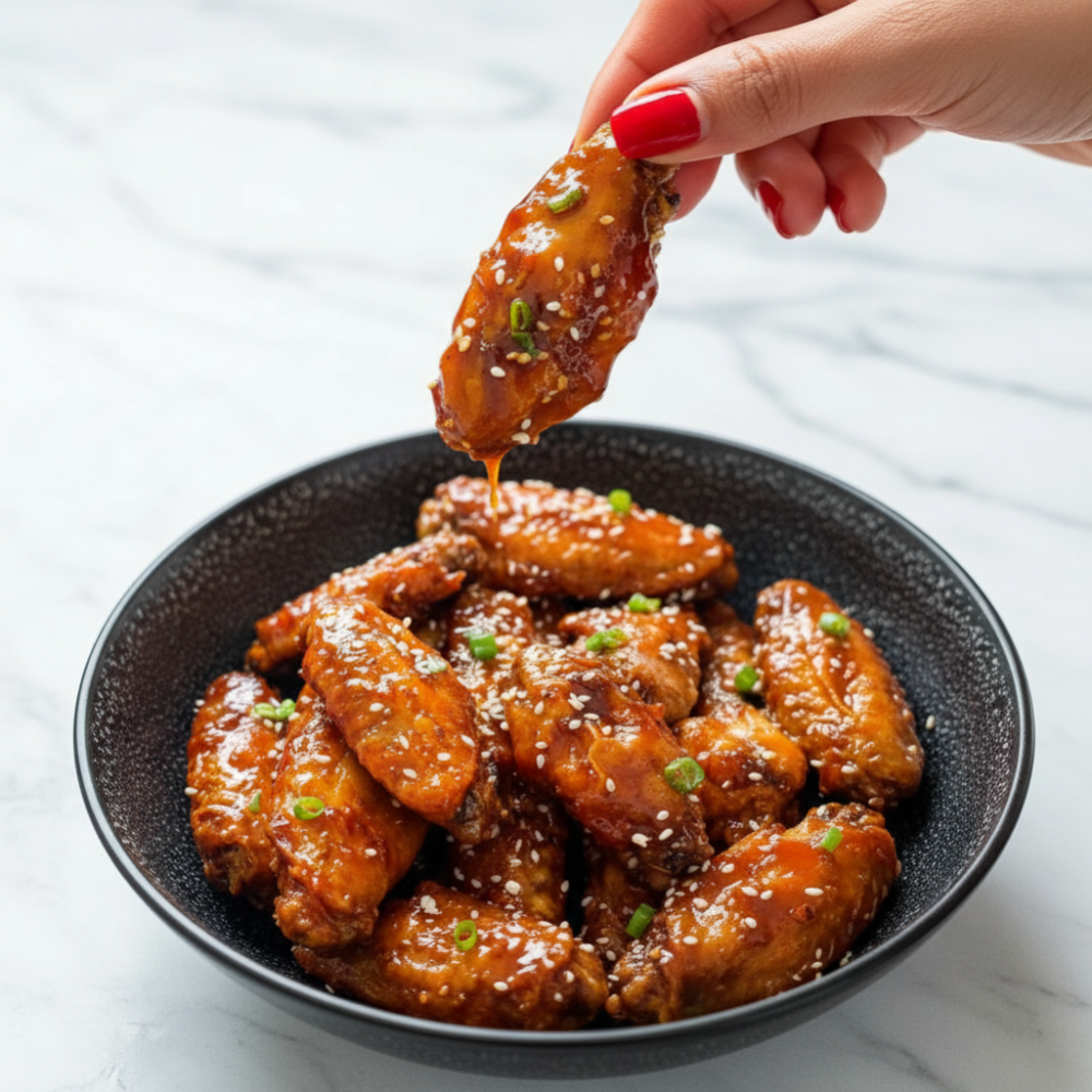 Crispy Sweet and Savory Glazed Wings (Baked or Air Fried) 1 Crispy Sweet and Savory Glazed Wings (Baked or Air Fried)