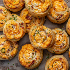 Spicy Beef Bacon & Cheese Stuffed Pastry Spirals