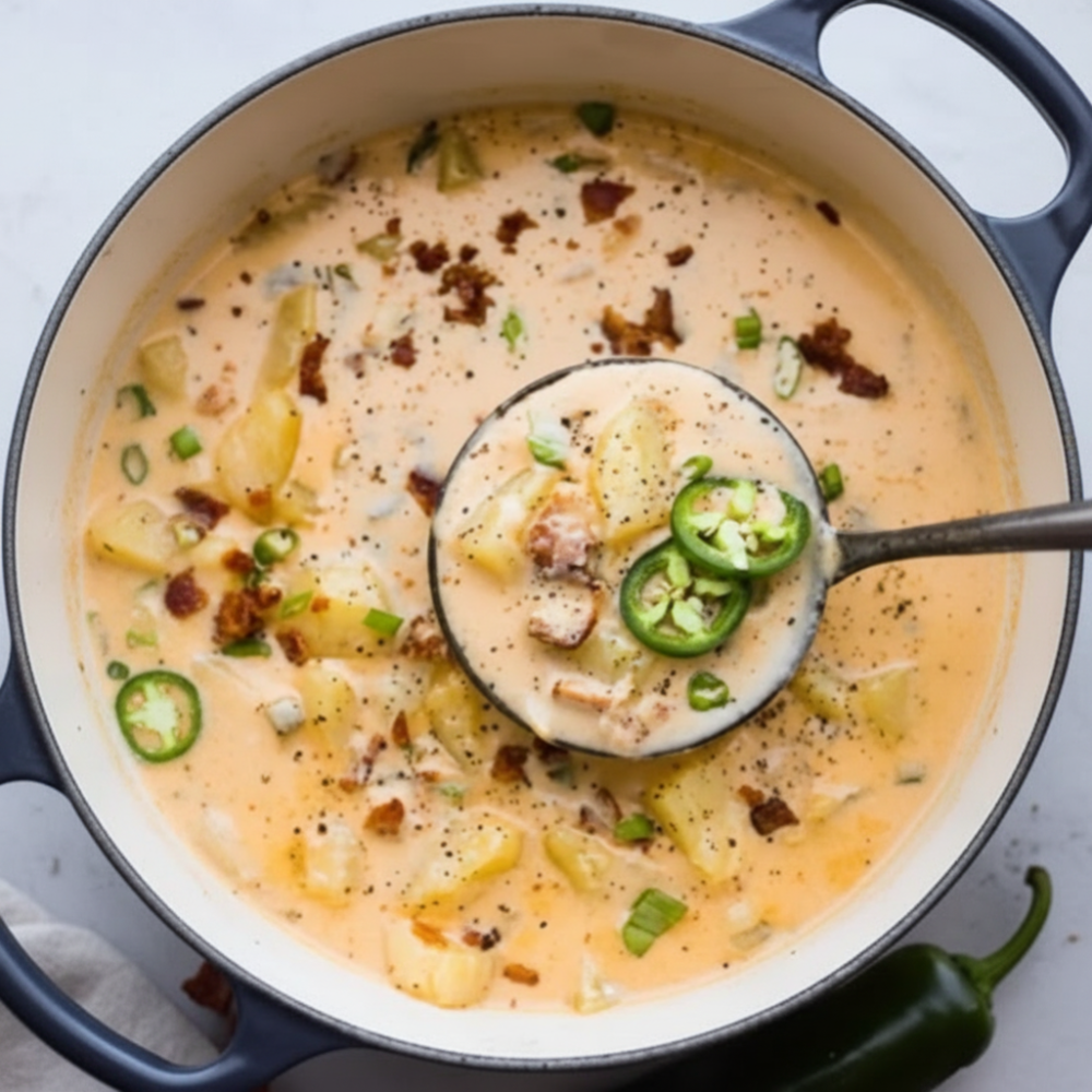 Creamy Jalapeño Popper Soup with Crispy Beef 1 Creamy Jalapeño Popper Soup with Crispy Beef