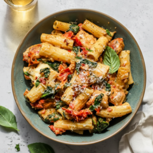 Creamy Pesto Chicken Pasta Bake Recipe