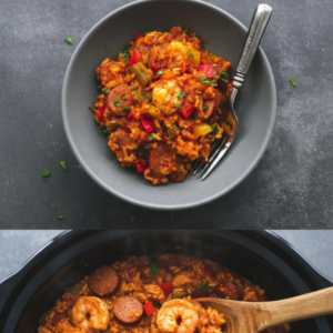 Easy Crockpot Beef Sausage and Shrimp Creole Rice