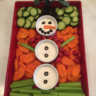 Festive Snowman Vegetable Crudités Platter for Winter Parties