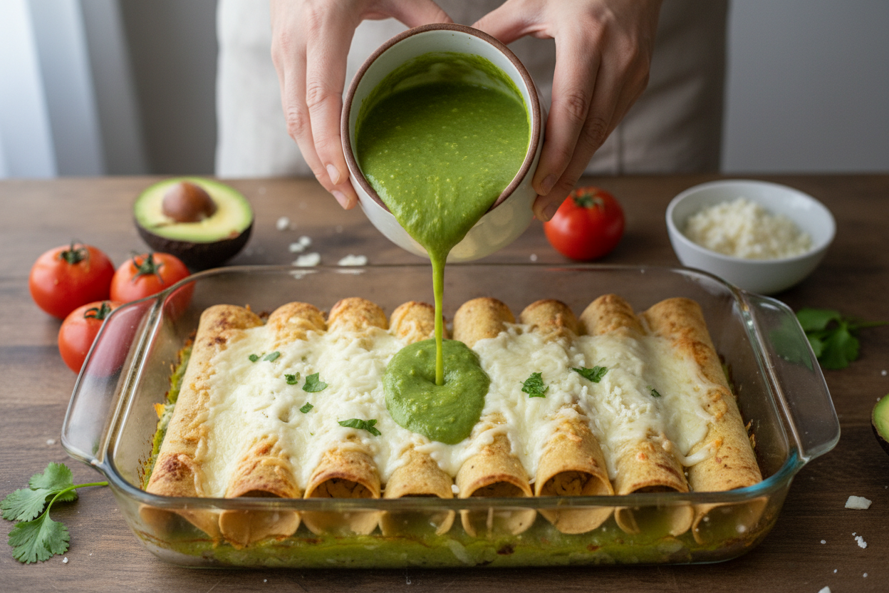 Fresh Tomatillo Dishes & Baked Beef Enchiladas Verde Guide 3 27 Best Tomatillo Recipes preparation step 2
