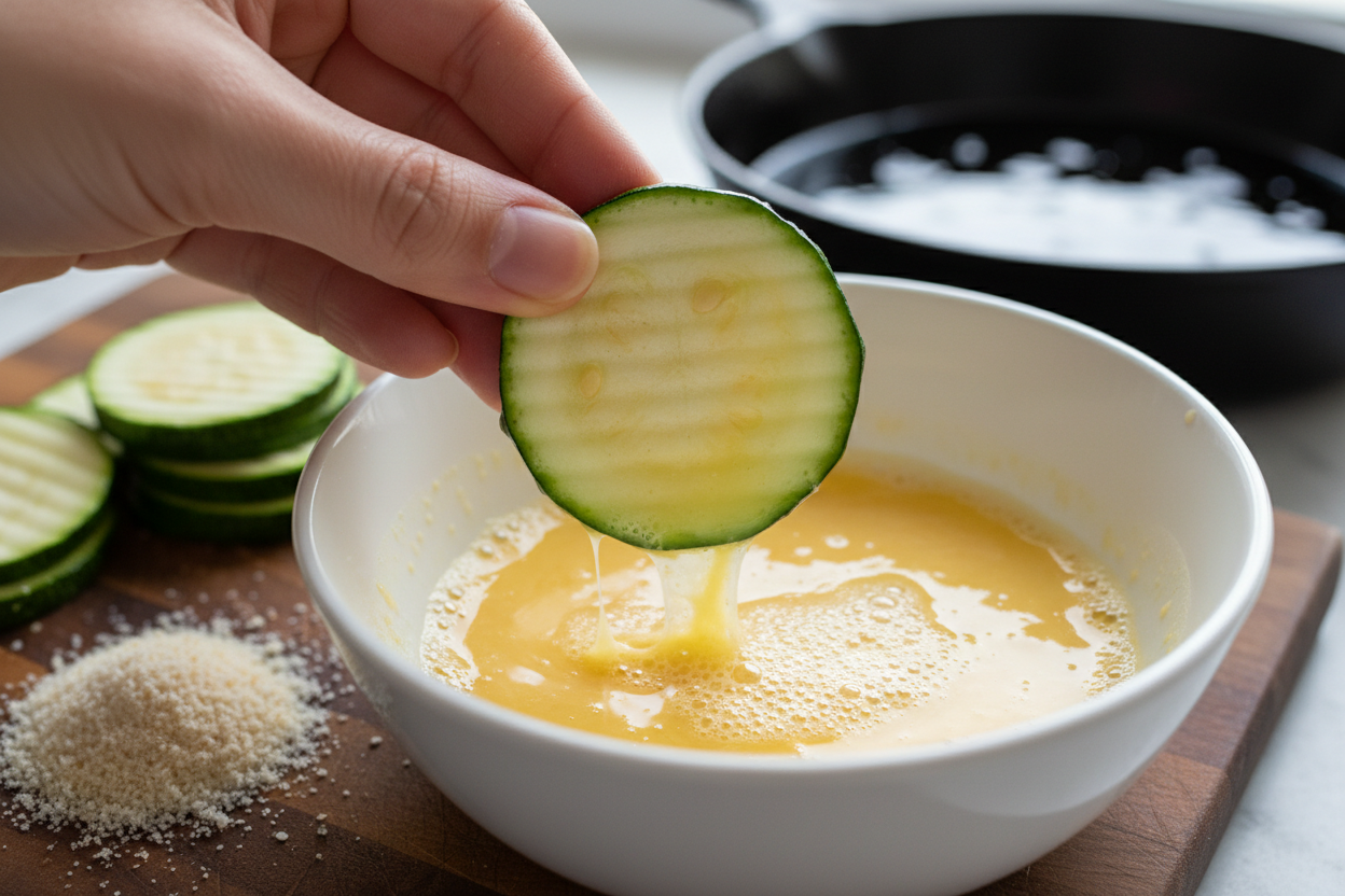 Air Fryer Zucchini Chips preparation step 1