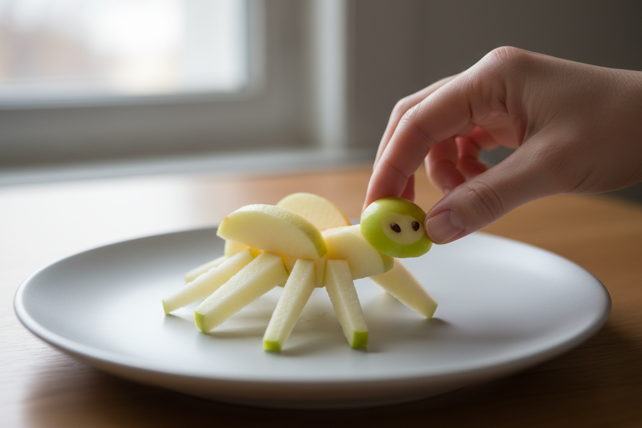 Fun Apple Blueberry Fruit Creature: Easy Edible Art for Kids 2 Apple and Blueberry Fruit Creature preparation step 1