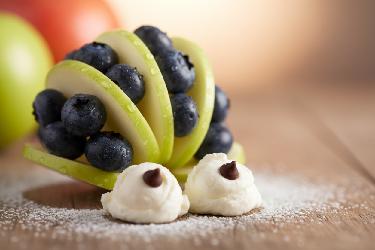 Fun Apple Blueberry Fruit Creature: Easy Edible Art for Kids 3 Apple and Blueberry Fruit Creature preparation step 2