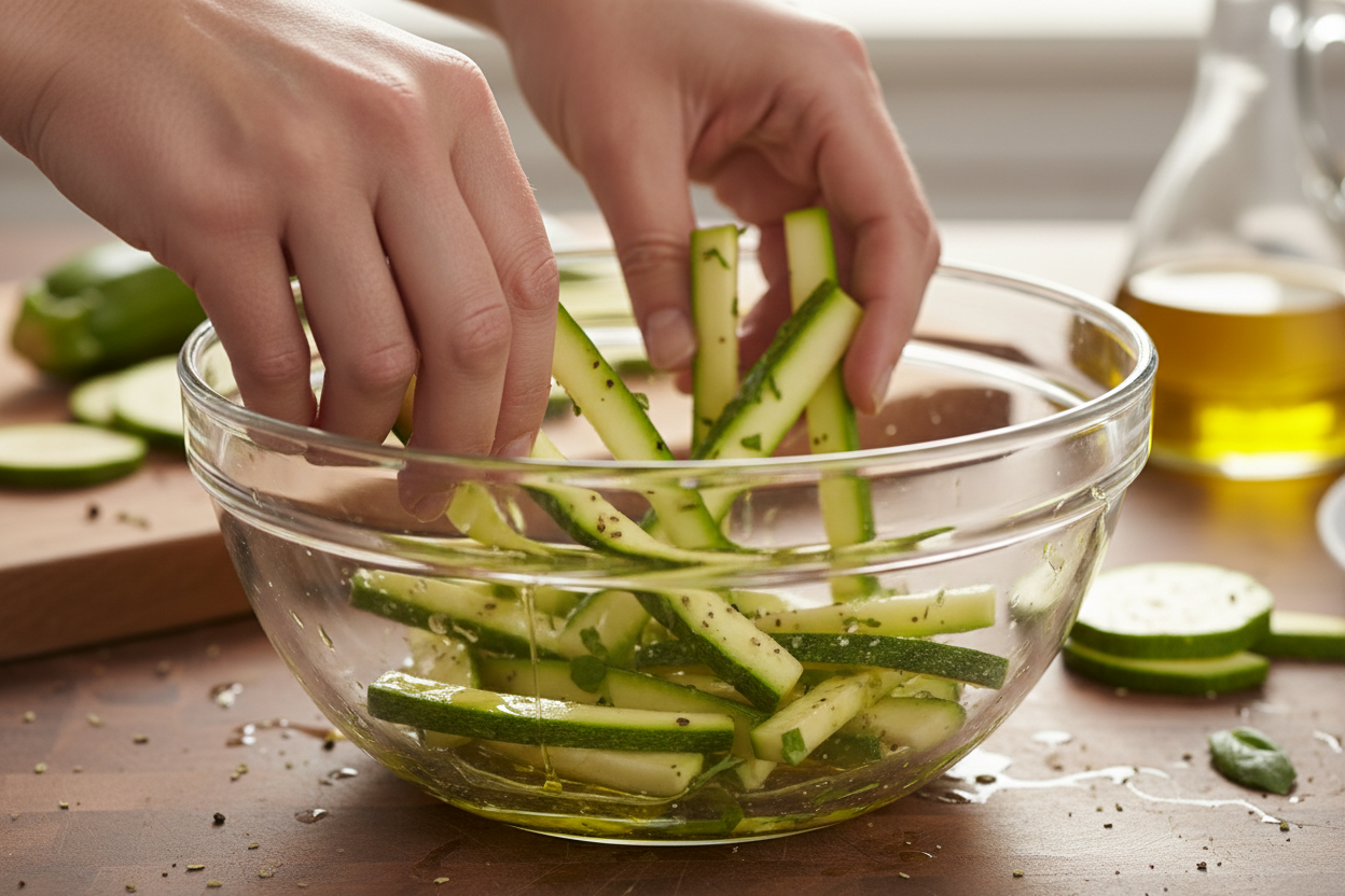 Baked Parmesan Zucchini preparation step 1