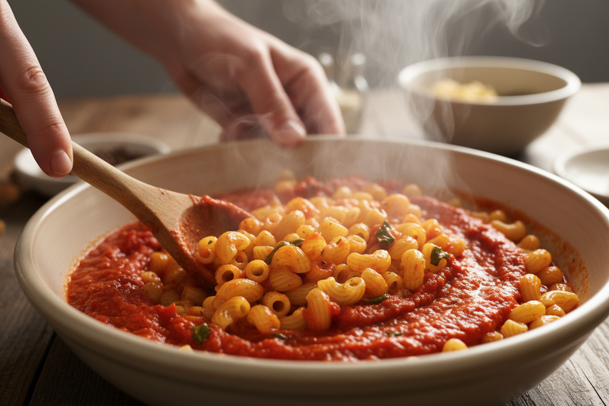 Cute Teddy Bear Macaroni Art: Fun Kids Pasta Recipe 2 Bear Face Macaroni with Tomato Sauce preparation step 1