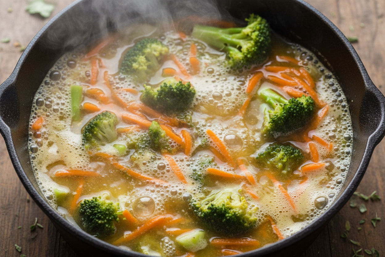 Broccoli Cheddar Soup preparation step 1