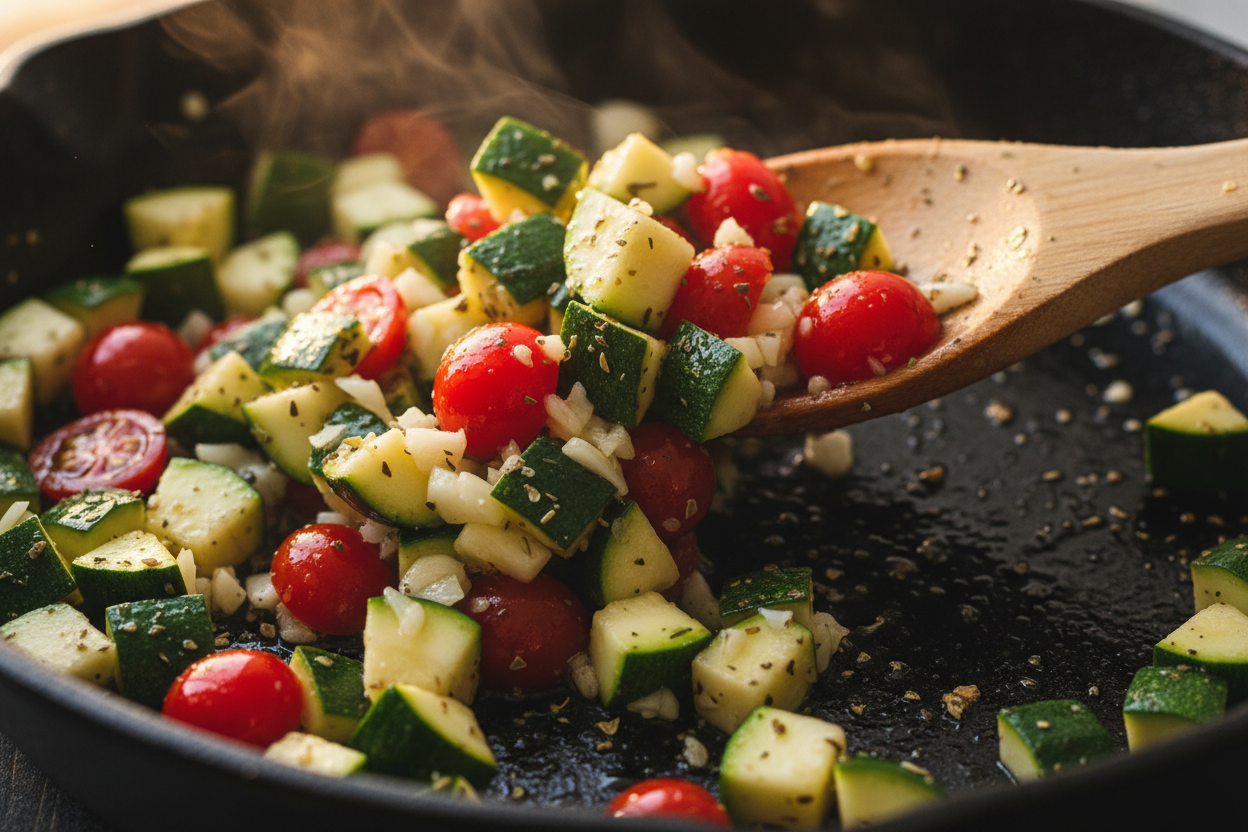 Chicken Zucchini Pasta Skillet preparation step 2