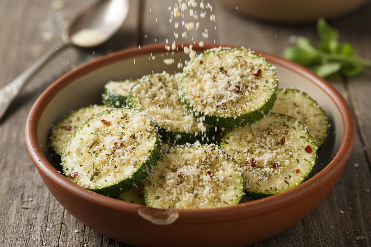 Oven-Roasted Parmesan Crusted Zucchini: An Easy Side Dish 3 Crispy Baked Parmesan Zucchini preparation step 2