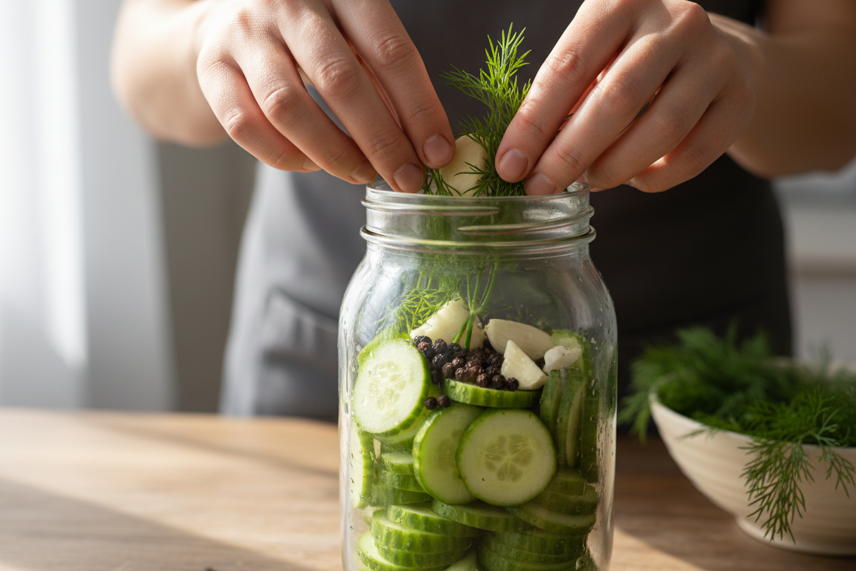 Quick & Easy Refrigerator Dill Pickles (Small Batch) 2 Easy Refrigerator Dill Pickle Recipe Garlic Small Batch preparation step 1