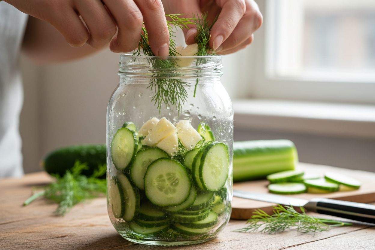 Easy Refrigerator Pickles preparation step 1